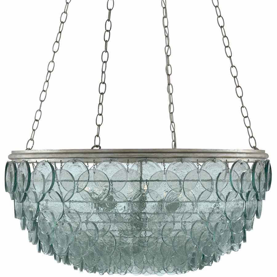 Currey and Company Quoram 8 Light 33" Wide Single Tier Chandelier with Green Glass Shade