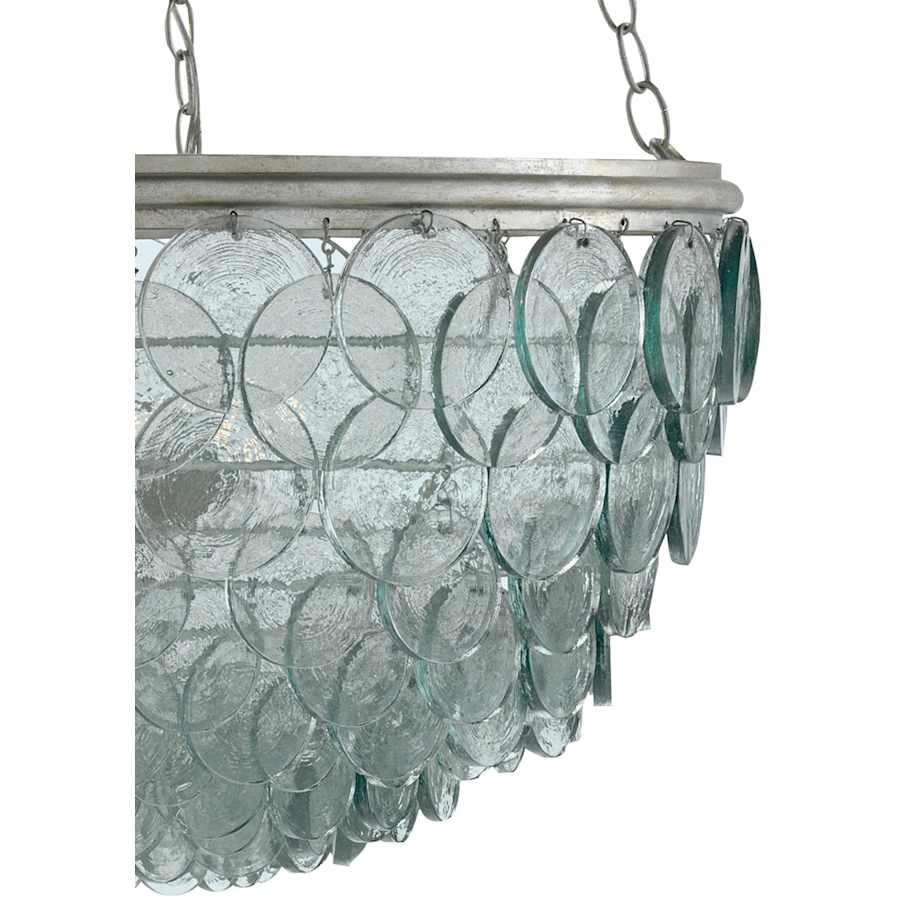 Currey and Company Quoram 8 Light 33" Wide Single Tier Chandelier with Green Glass Shade