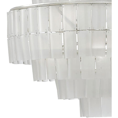 Currey and Company Sommelier Blanc 8 Light 27" Wide Single Tier Draped Chandelier with White Glass Shade
