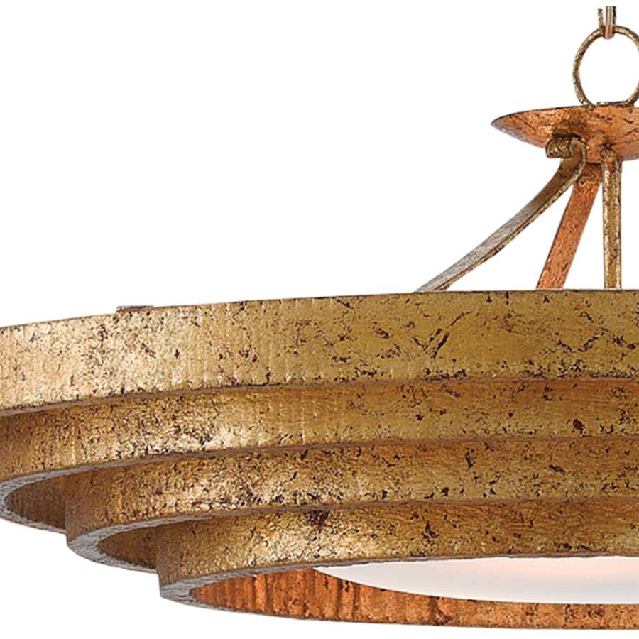 Currey and Company Belle 3 Light 36" Wide Wrought Iron Pendant with Glass Shade