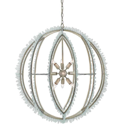 Currey and Company Saltwater 9 Light 36-1/4" Wide Cage Chandelier