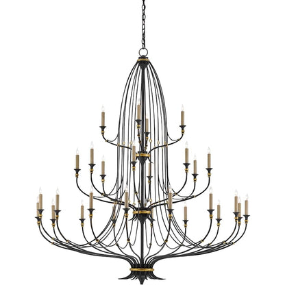 Currey and Company Folgate 28 Light 56-1/2" Wide Wrought Iron Chandelier