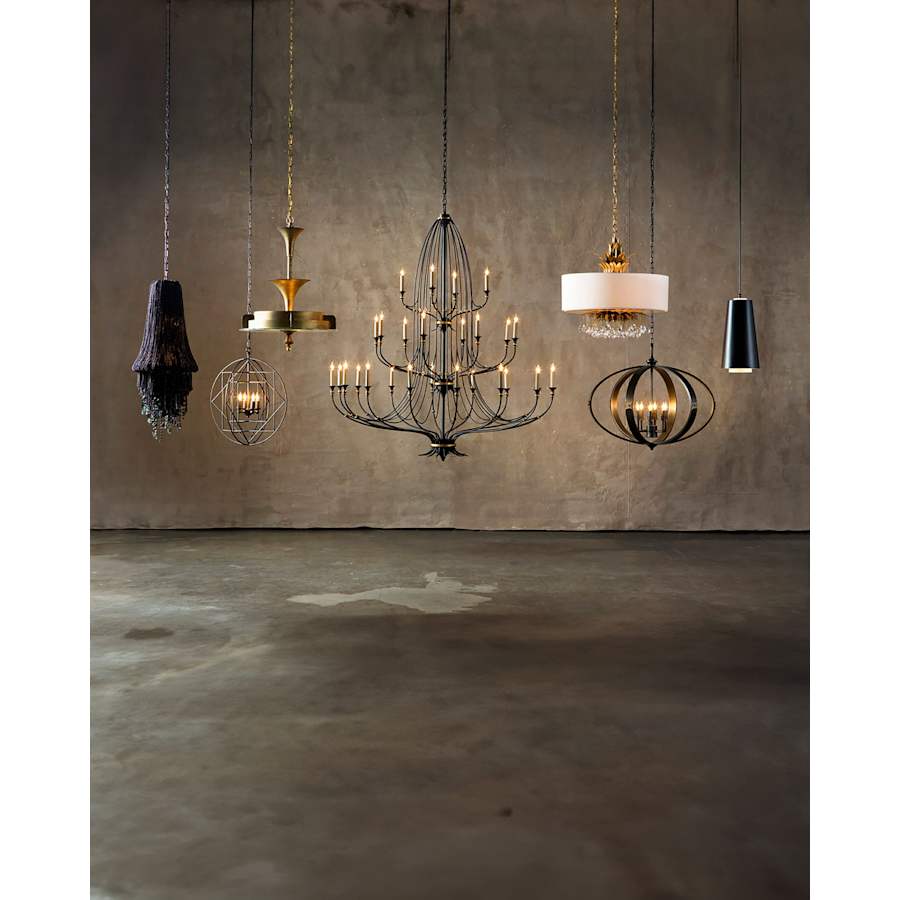 Currey and Company Folgate 28 Light 56-1/2" Wide Wrought Iron Chandelier