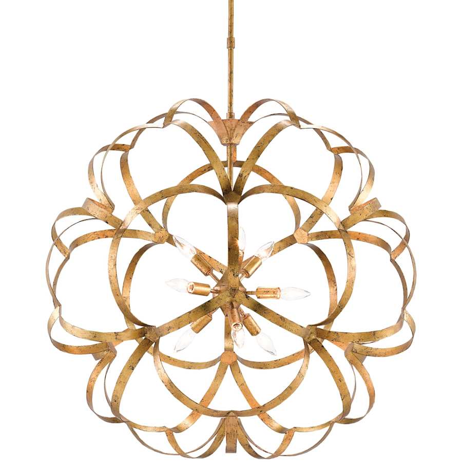Currey and Company Sappho 9 Light 34" Wide Wrought Iron Globe Chandelier