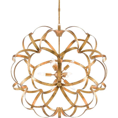 Currey and Company Sappho 9 Light 34" Wide Wrought Iron Globe Chandelier