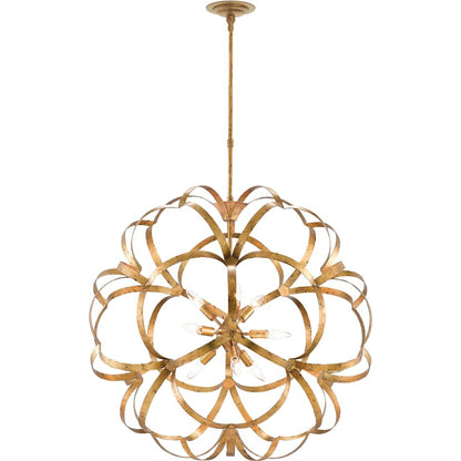 Currey and Company Sappho 9 Light 34" Wide Wrought Iron Globe Chandelier