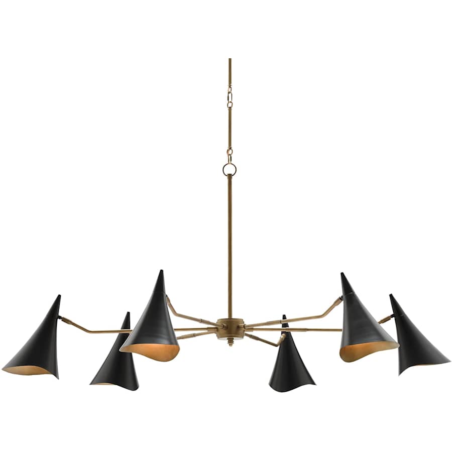 Currey and Company Library 6 Light 62" Wide Chandelier