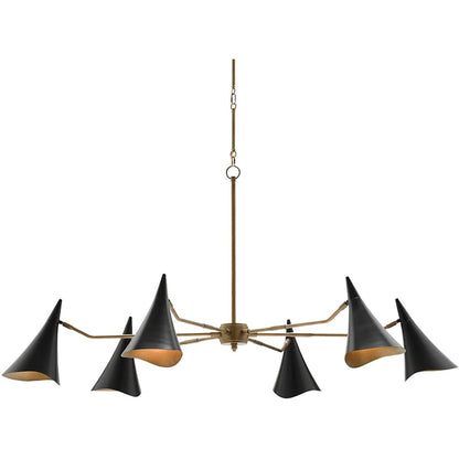 Currey and Company Library 6 Light 62" Wide Chandelier