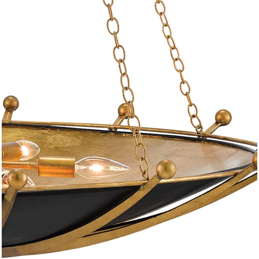 Currey and Company Fontaine 6 Light 41" Wide Wrought Iron Pendant