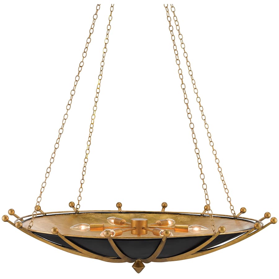 Currey and Company Fontaine 6 Light 41" Wide Wrought Iron Pendant