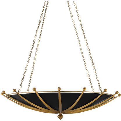 Currey and Company Fontaine 6 Light 41" Wide Wrought Iron Pendant