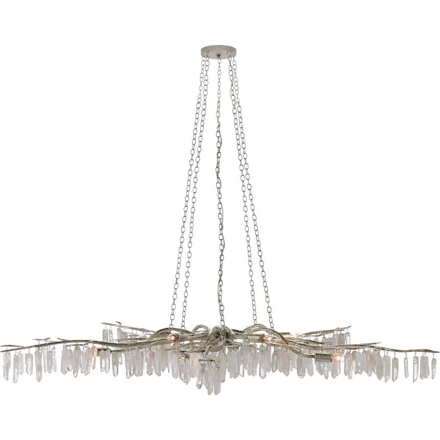Currey and Company Forest 10 Light 62" Wide Wrought Iron Chandelier
