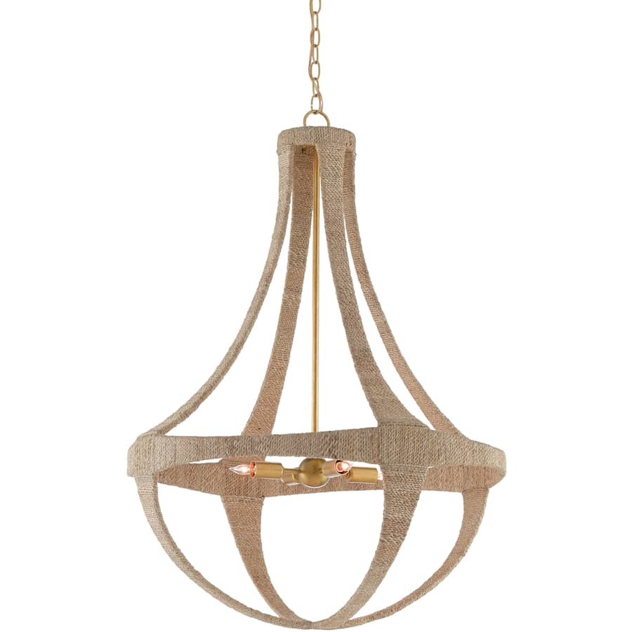 Currey and Company Ibiza 4 Light 28" Wide Wrought Iron Empire Chandelier