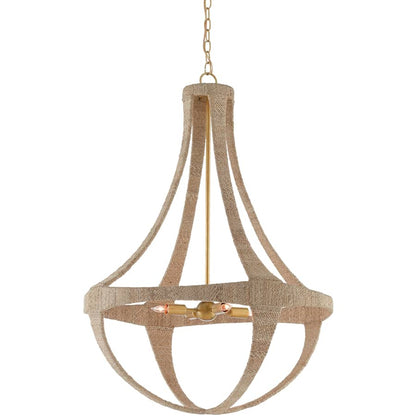 Currey and Company Ibiza 4 Light 28" Wide Wrought Iron Empire Chandelier