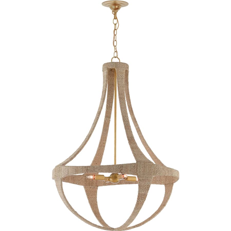 Currey and Company Ibiza 4 Light 28" Wide Wrought Iron Empire Chandelier