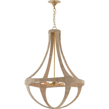 Currey and Company Ibiza 4 Light 28" Wide Wrought Iron Empire Chandelier