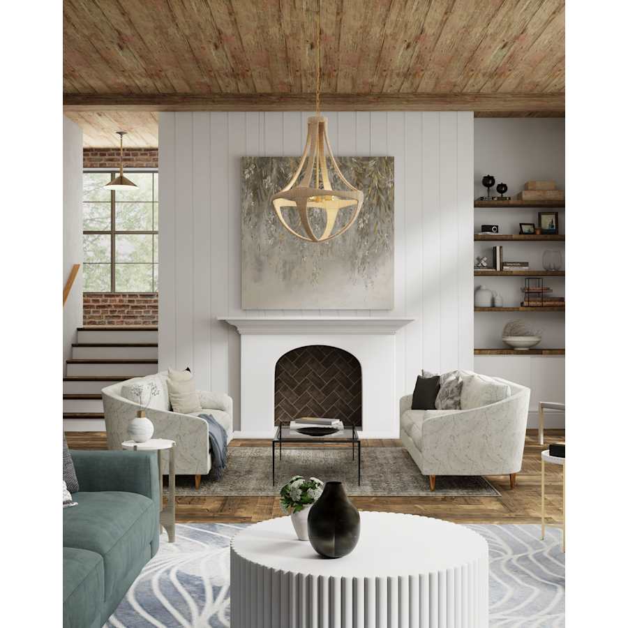 Currey and Company Ibiza 4 Light 28" Wide Wrought Iron Empire Chandelier