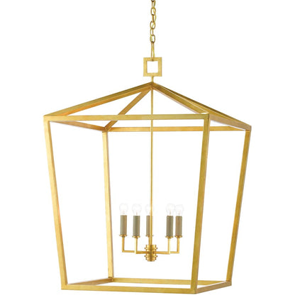 Currey and Company Denison 5 Light 32" Wide Wrought Iron Chandelier
