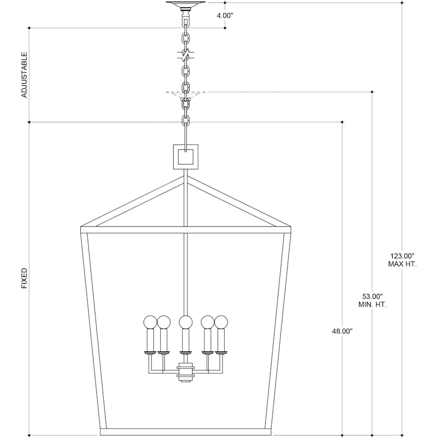 Currey and Company Denison 5 Light 32" Wide Wrought Iron Chandelier