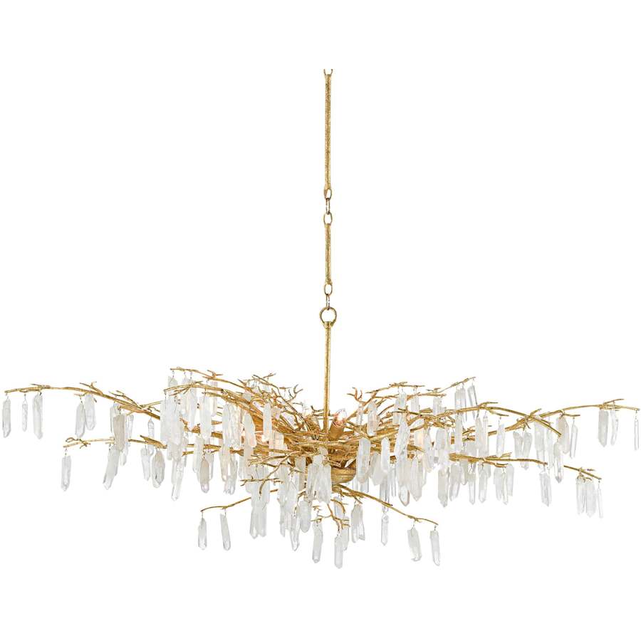 Currey and Company Forest Dawn 8 Light 61" Wide Crystal Chandelier