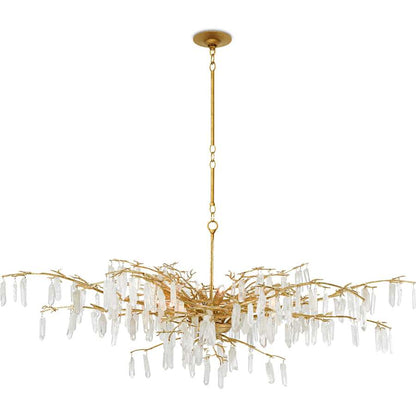 Currey and Company Forest Dawn 8 Light 61" Wide Crystal Chandelier