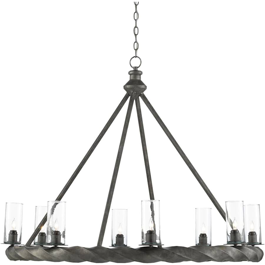 Currey and Company Orson 8 Light 45" Wide Wrought Iron Chandelier