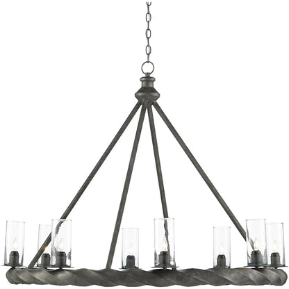 Currey and Company Orson 8 Light 45" Wide Wrought Iron Chandelier