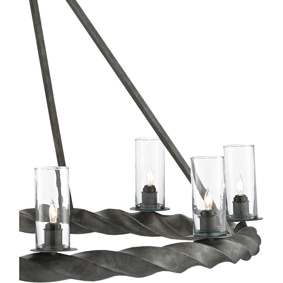 Currey and Company Orson 8 Light 45" Wide Wrought Iron Chandelier