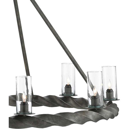 Currey and Company Orson 8 Light 45" Wide Wrought Iron Chandelier
