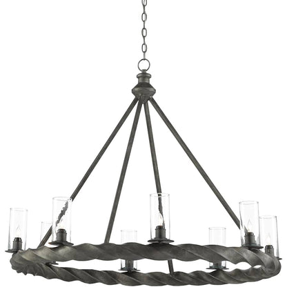 Currey and Company Orson 8 Light 45" Wide Wrought Iron Chandelier