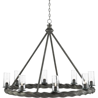 Currey and Company Orson 8 Light 45" Wide Wrought Iron Chandelier
