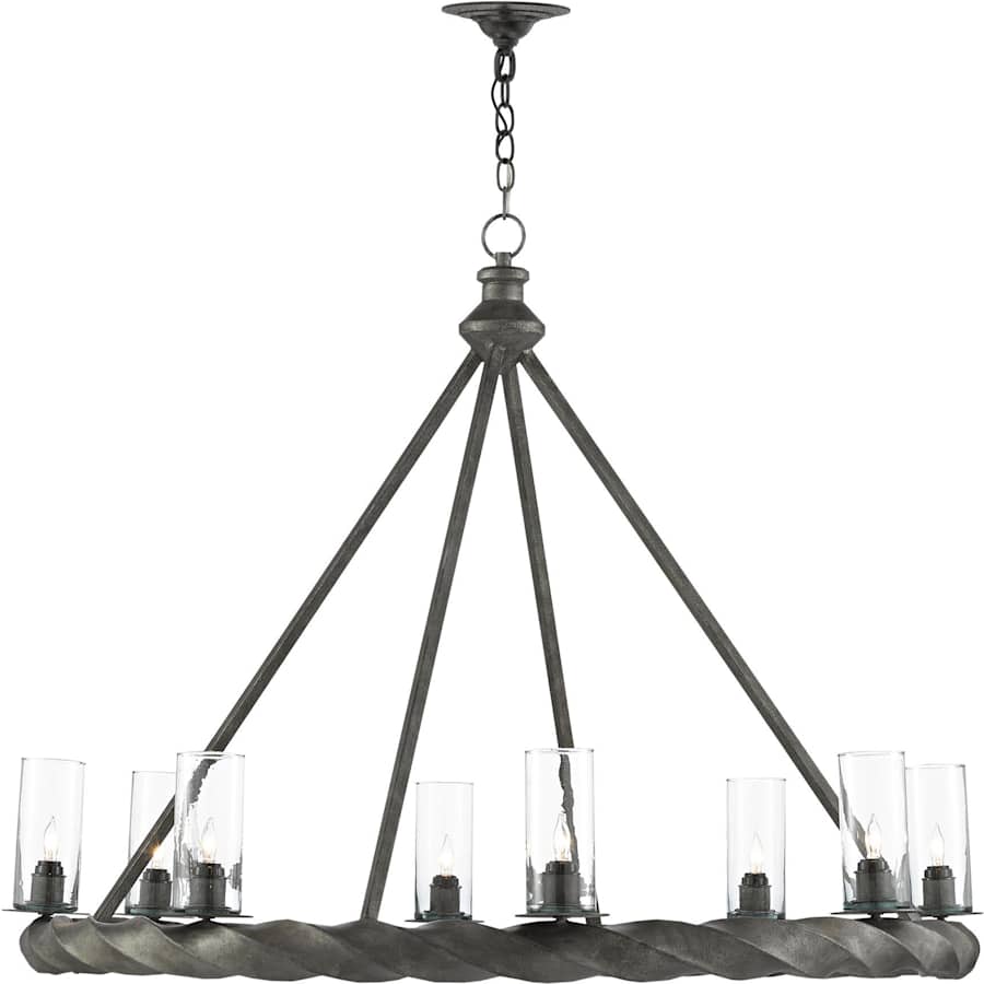 Currey and Company Orson 8 Light 45" Wide Wrought Iron Chandelier