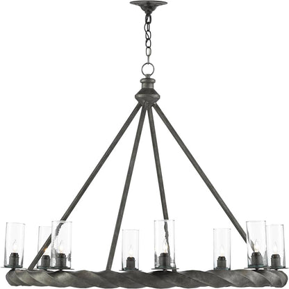 Currey and Company Orson 8 Light 45" Wide Wrought Iron Chandelier