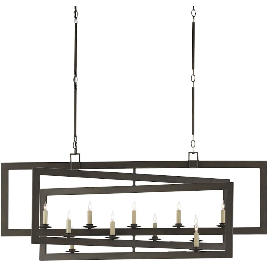 Currey and Company Middleton 11 Light 54" Wide Wrought Iron Chandelier