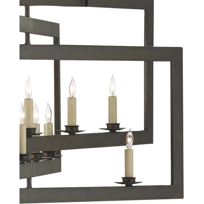 Currey and Company Middleton 11 Light 54" Wide Wrought Iron Chandelier
