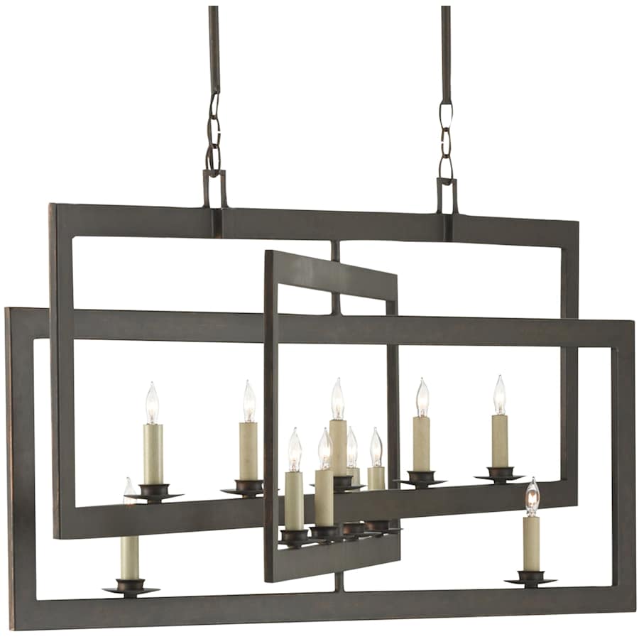 Currey and Company Middleton 11 Light 54" Wide Wrought Iron Chandelier
