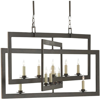 Currey and Company Middleton 11 Light 54" Wide Wrought Iron Chandelier