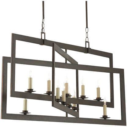 Currey and Company Middleton 11 Light 54" Wide Wrought Iron Chandelier
