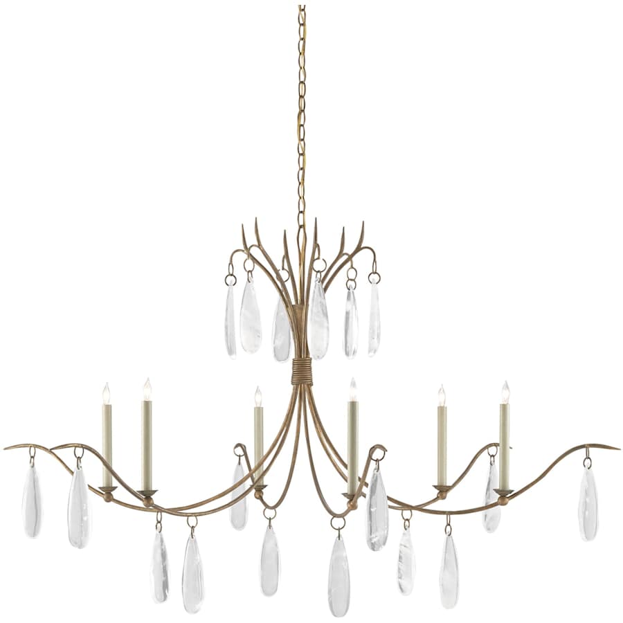 Currey and Company Marshallia 6 Light 59" Wide Crystal Chandelier