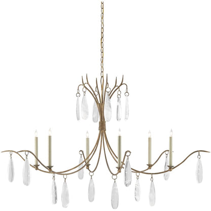 Currey and Company Marshallia 6 Light 59" Wide Crystal Chandelier