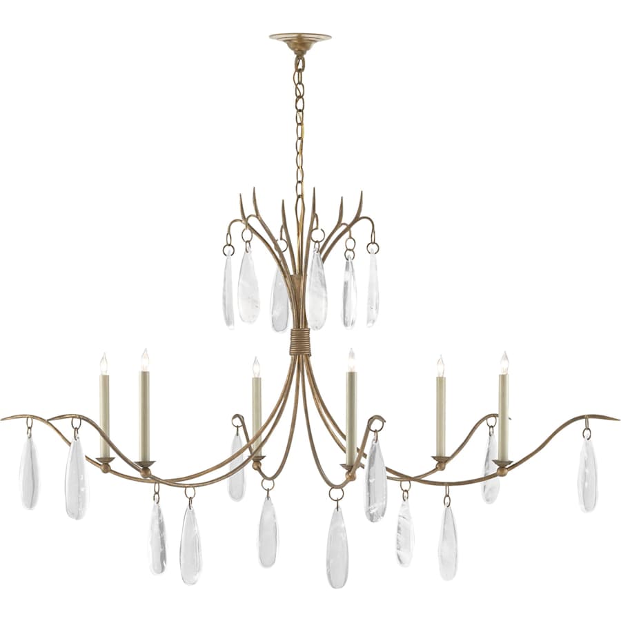 Currey and Company Marshallia 6 Light 59" Wide Crystal Chandelier