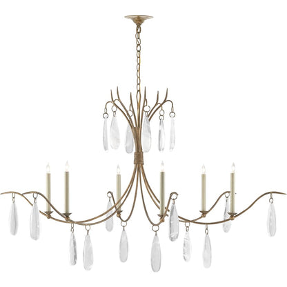Currey and Company Marshallia 6 Light 59" Wide Crystal Chandelier