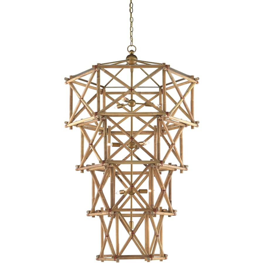Currey and Company Kingali 10 Light 34" Wide Wrought Iron Chandelier
