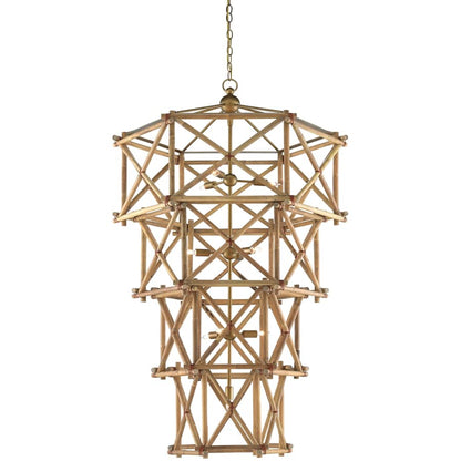 Currey and Company Kingali 10 Light 34" Wide Wrought Iron Chandelier