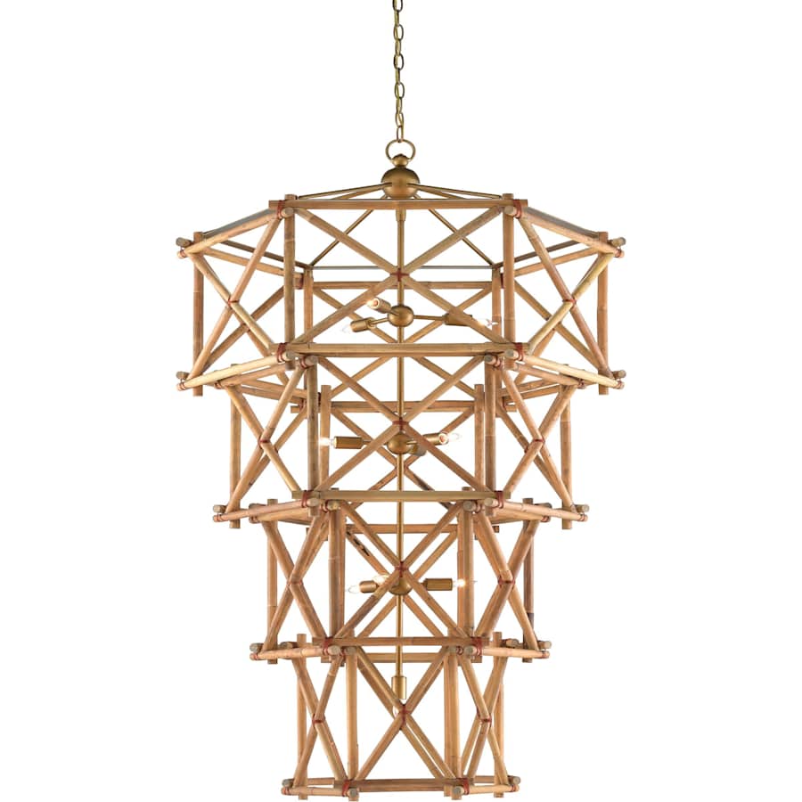 Currey and Company Kingali 10 Light 34" Wide Wrought Iron Chandelier