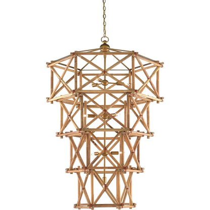 Currey and Company Kingali 10 Light 34" Wide Wrought Iron Chandelier