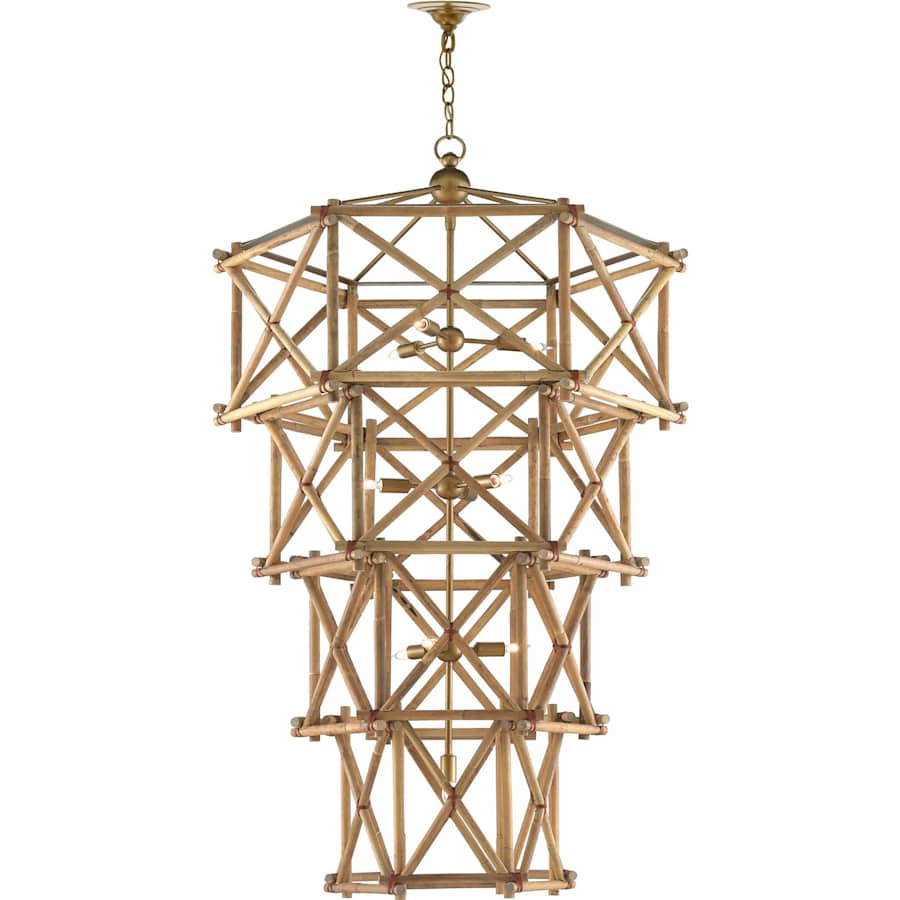 Currey and Company Kingali 10 Light 34" Wide Wrought Iron Chandelier