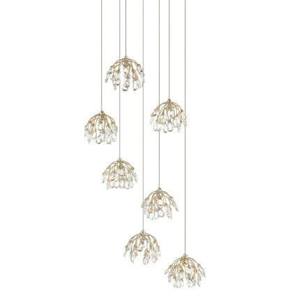Currey and Company Crystal Bud 7 Light 13" Wide Crystal Multi Light Pendant