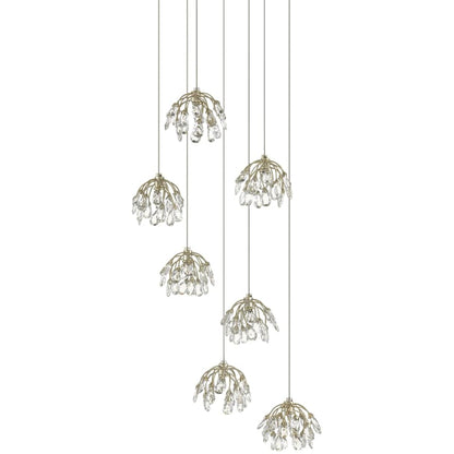 Currey and Company Crystal Bud 7 Light 13" Wide Crystal Multi Light Pendant