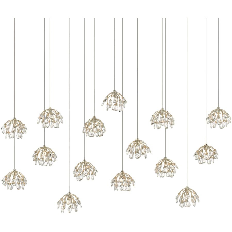 Currey and Company Crystal Bud 15 Light 50" Wide Crystal Linear Pendant
